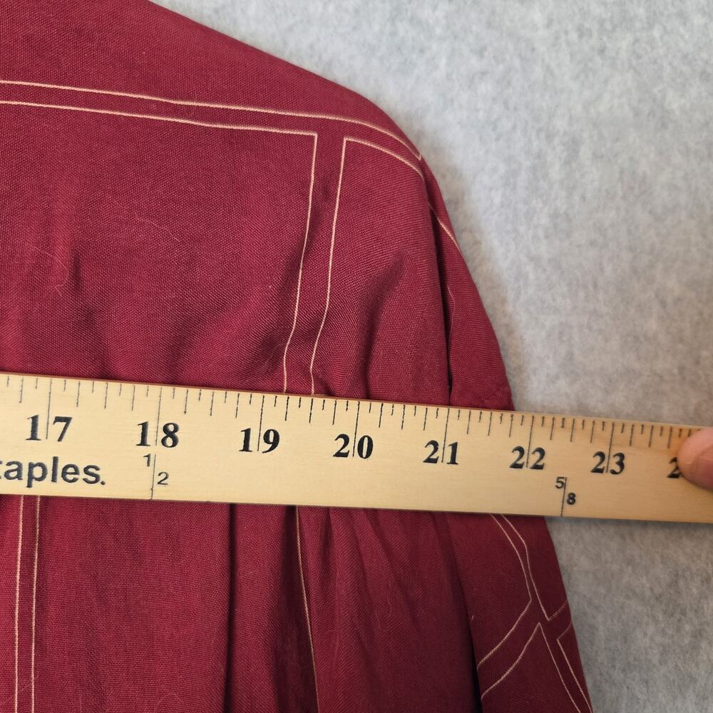 George Foreman 100% Silk Red Geometric SS Casual Button Up Shirt Men's 3XT - Picture 10 of 12